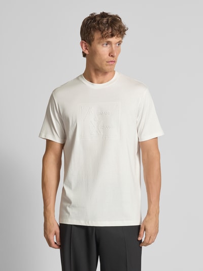 ARMANI EXCHANGE T-Shirt mit geripptem Rundhalsausschnitt Weiss 4