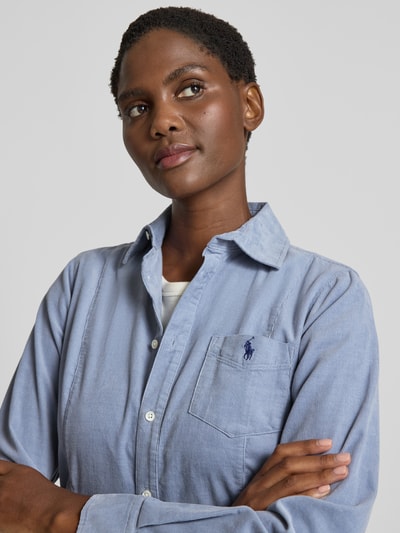 Polo Ralph Lauren Regular Fit Shirt Dress in Cord-Optik Bleu 3