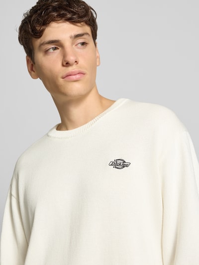 Dickies Sweter z dzianiny z okrągłym dekoltem model ‘SUMMERDALE’ Złamany biały 3