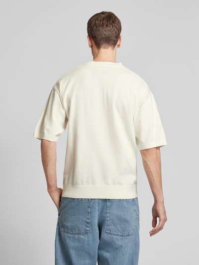 Jack & Jones Premium T-Shirt in Strick-Optik mit gerippten Abschlüssen Weiss 5