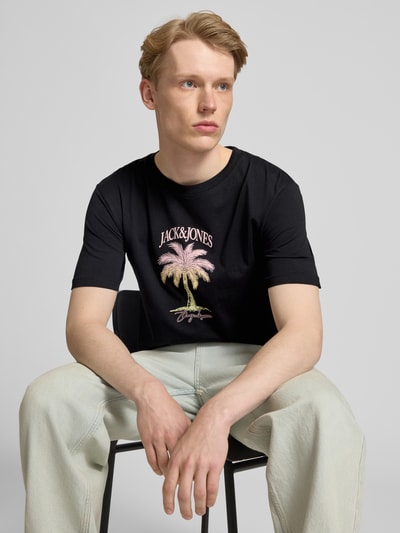 Jack & Jones T-Shirt mit Motiv-Print Modell 'ALMERIA' Black 3