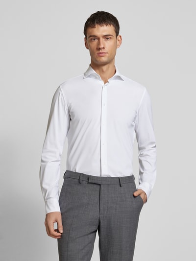 JOOP! Collection Slim Fit Business-Hemd mit Knopfleiste Modell 'Pai' Weiss 4