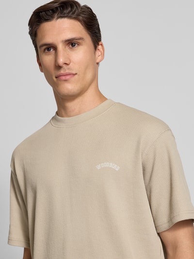 WOODBIRD T-Shirt mit Strukturmuster Modell 'Baine' Taupe 3