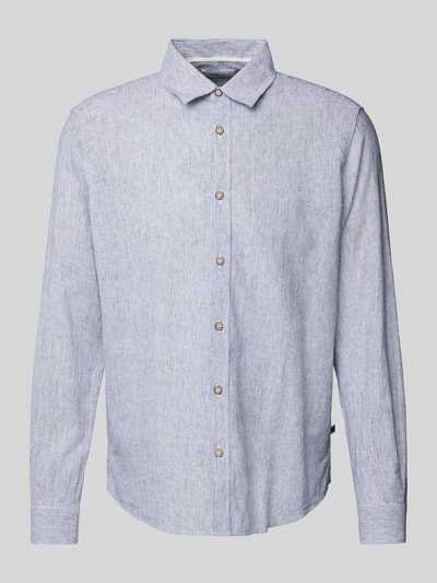 s.Oliver RED LABEL Regular Fit Freizeithemd aus Leinen-Baumwoll-Mix Blau 2