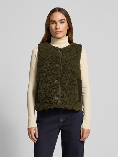 Barbour Regular fit outdoor-bodywarmer met teddybont, model 'LUCIANA' Olijfgroen - 4