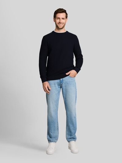Tom Tailor Regular fit pullover met crew neck kraag Marineblauw - 1