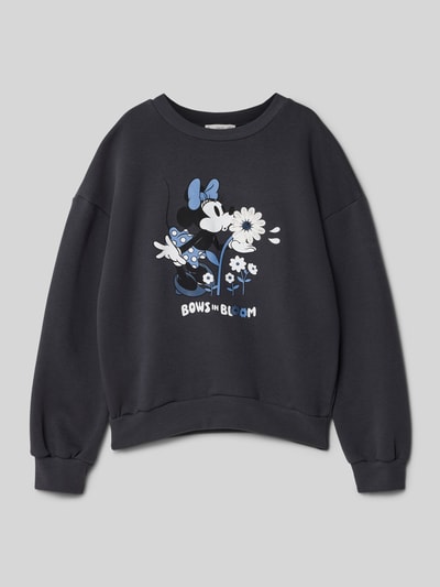 Mango Sweatshirt mit gerippten Abschlüssen Modell 'bloom' Graphit 1