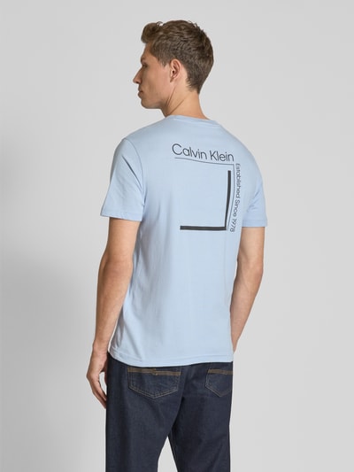CK Calvin Klein T-Shirt mit Label-Print Hellblau 5