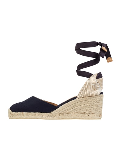 Castañer Wedges van textiel, model 'Carina' Donkerblauw - 4