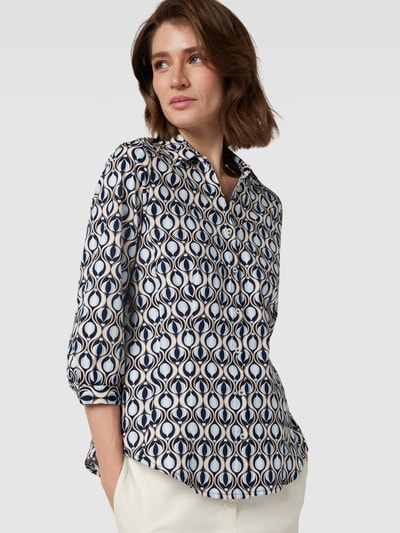 More & More Overhemdblouse met all-over motief Lichtblauw - 3