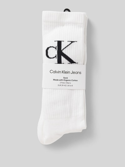 Calvin Klein Jeans Socken mit Logo-Stitching im 2er-Pack Weiss 3