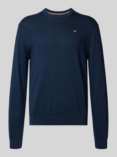 Napapijri Regular Fit Longsleeve mit Logo-Stitching Modell 'Droz' Marine 2
