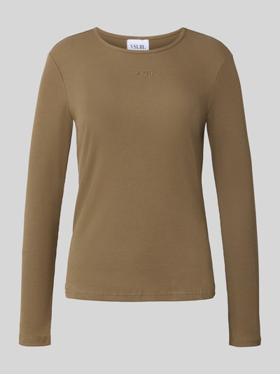 VILLA SOPHIE Longsleeve mit Label-Stitching Modell 'MAYA' Taupe 2