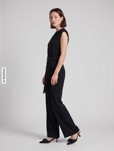 HUGO Regular Fit Jumpsuit mit Bindegürtel Modell 'Kathalia' Black 1