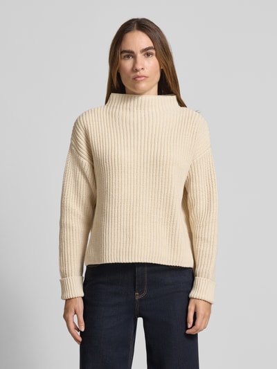 Selected Femme Regular Fit Strickpullover aus Baumwoll-Mix Modell 'SELMA' Beige 4