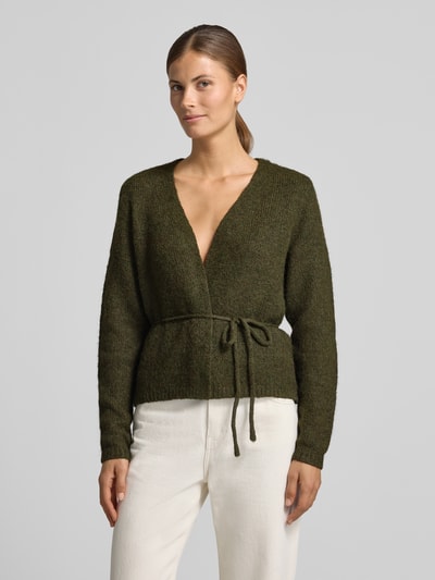 VERO MODA Regular Fit Strickjacke mit Woll-Anteil Modell 'CORA' Dunkelgruen 4