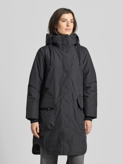 Didriksons Parka met capuchon en klepzakken, model 'AIKO' Zwart - 4