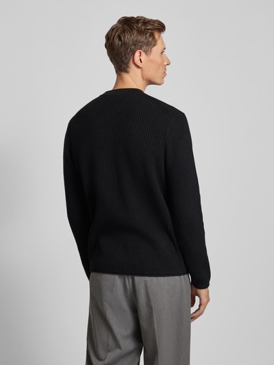 Drykorn Gebreide pullover met ronde hals, model 'LEANDO' Zwart - 5