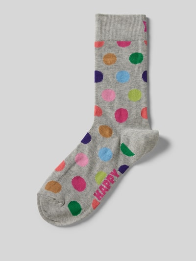 Happy Socks Socken mit Allover-Muster Modell 'Big Dot' Silber Melange 1