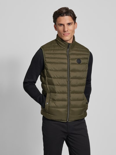 Christian Berg Men Bodywarmer met labelpatch Olijfgroen - 4