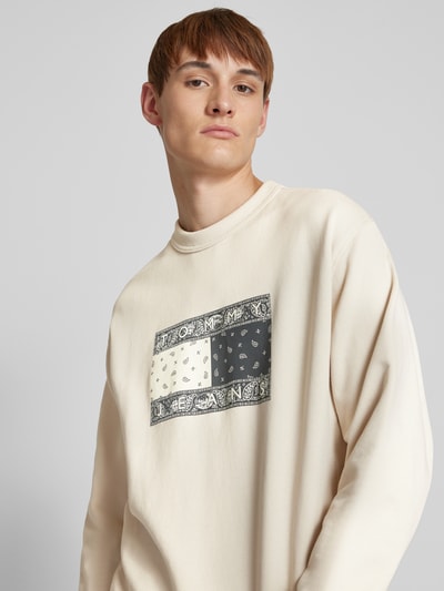 Tommy Jeans Relaxed Fit Sweatshirt aus reiner Baumwolle Beige 3