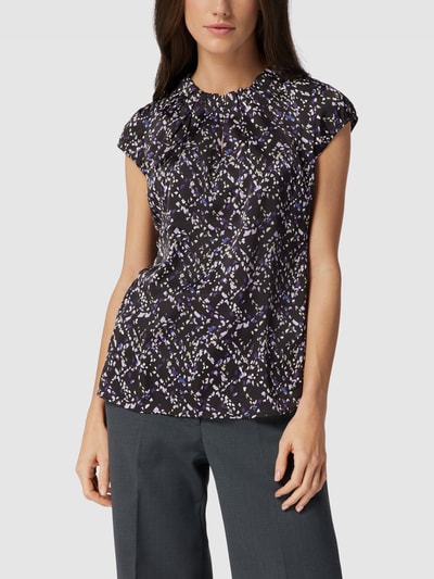 comma Blouse met all-over motief, model 'November' Lila - 4