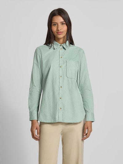 Christian Berg Woman Relaxed Fit Hemdbluse in Cord-Optik mit Brusttasche Helltuerkis 4