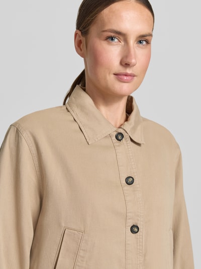 Marc O'Polo Oversized Hemdjacke aus Baumwoll-Lyocell-Leinen-Mix Beige 3