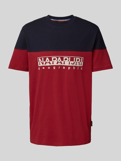 Napapijri T-Shirt mit Label-Stitching Modell 'SATURNIA' Marine 1