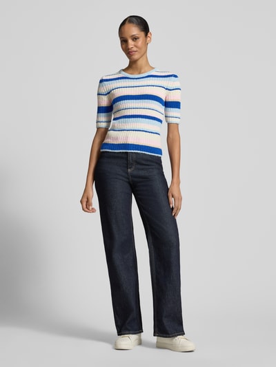 Rich & Royal Strickshirt mit Rundhalsausschnitt und 1/2-Arm Blau 1