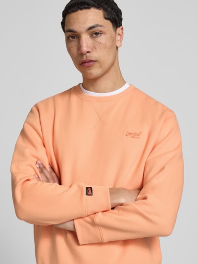 Superdry Sweatshirt mit Rundhalsausschnitt und Label-Stitching Koralle 3