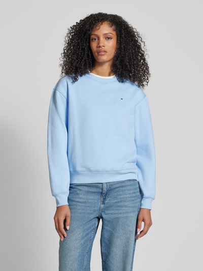 Tommy Hilfiger Sweatshirt met labelstitching en ronde hals Lichtblauw - 4