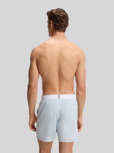 BOSS Regular Fit Badehose mit Logo-Print Modell 'STARFISH' Hellblau 4