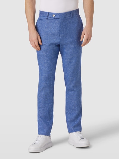 BOSS Regular fit broek in gemêleerde look, model 'Genius' Blauw - 4