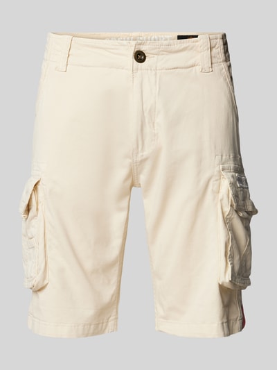 Alpha Industries Regular Fit Cargoshorts mit Label-Stitching Modell 'CREW SHORT' Offwhite 1