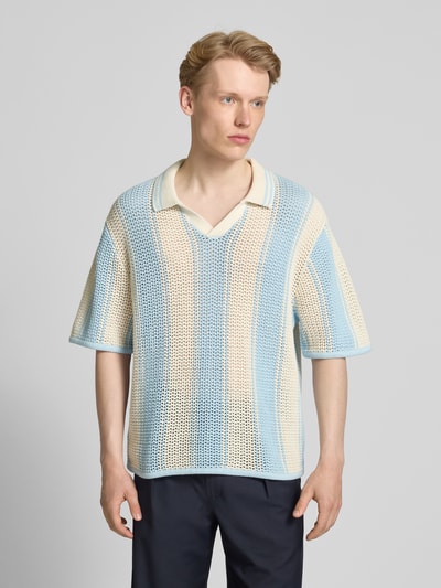 Jack & Jones Strickshirt mit Polokragen Modell 'ACAPULCO' Hellblau 4