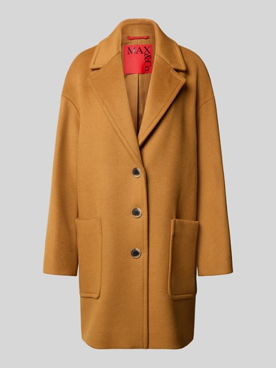 MAX&Co. Relaxed fit lange wollen jas met reverskraag, model 'TAROCCO' Camel - 2
