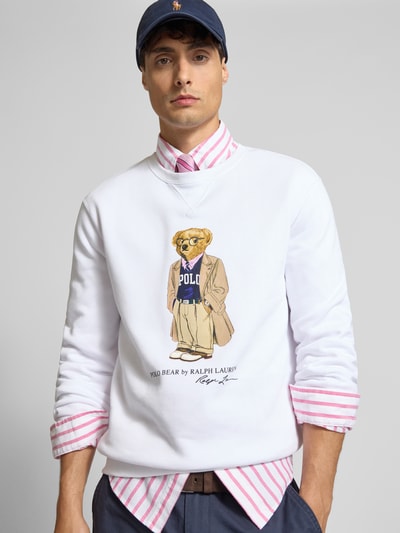 Polo Ralph Lauren Sweatshirt mit Motiv-Print und Rundhalsausschnitt Weiss 3