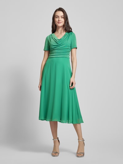 Vera Mont Cocktailkleid mit Wasserfall-Ausschnitt Lind 4