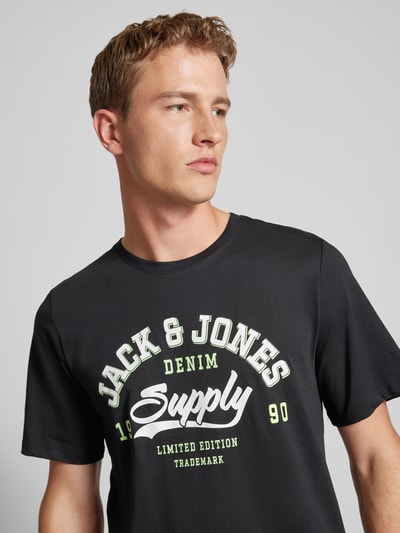 Jack & Jones T-shirt z nadrukiem z logo Czarny 3