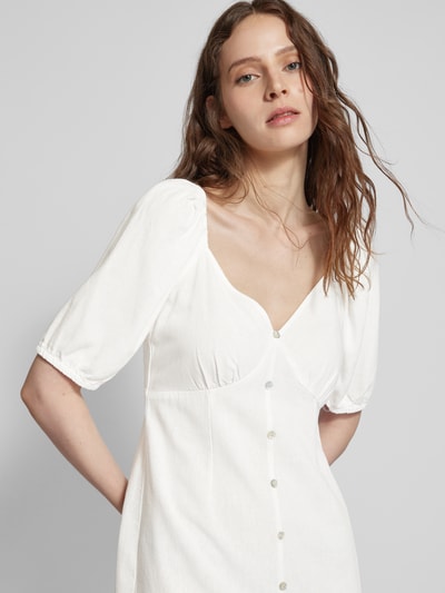 Vero Moda Midi-jurk van een mix van viscose en linnen, model 'MYMILO' Wit - 3