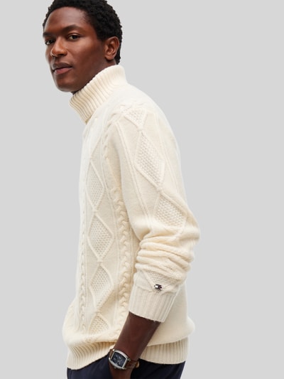 Tommy Hilfiger Regular Fit Rollkragenpullover aus Woll-Kaschmir-Mix Ecru 6