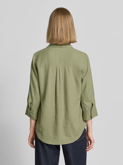 s.Oliver RED LABEL Bluzka koszulowa o kroju relaxed fit z mieszanki lnu i wiskozy Khaki 5