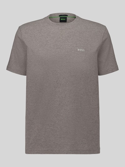 BOSS Green Regular fit t-shirt met kleine logo-opschrift Middenbruin - 2