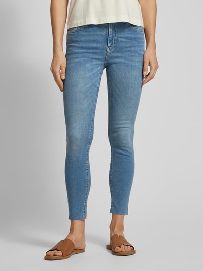 Mango Skinny Fit Jeans mit offenem Saum Modell 'ISA' Jeansblau 4