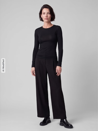 Jake*s Collection Langarmshirt mit Rundhalsausschnitt Black 1