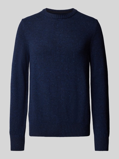 Marc O'Polo Regular Fit Pullover aus Tweedgarn  Dunkelblau 2