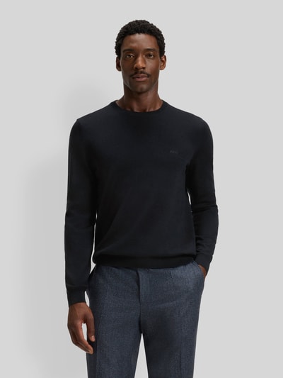 BOSS Regular fit gebreide pullover van pure scheerwol, model 'BOTTO' Marineblauw - 4