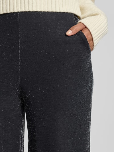 Vila Spodnie z efektem błyszczącym z elastycznym pasem model ‘ELEINAS’ Czarny 3