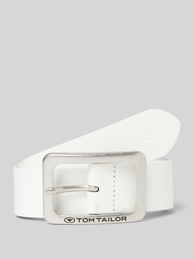 Tom Tailor Ledergürtel in unifarbenem Design Modell 'EVE' Weiss 1